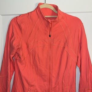 Lululemon define jacket luon in bright coral color